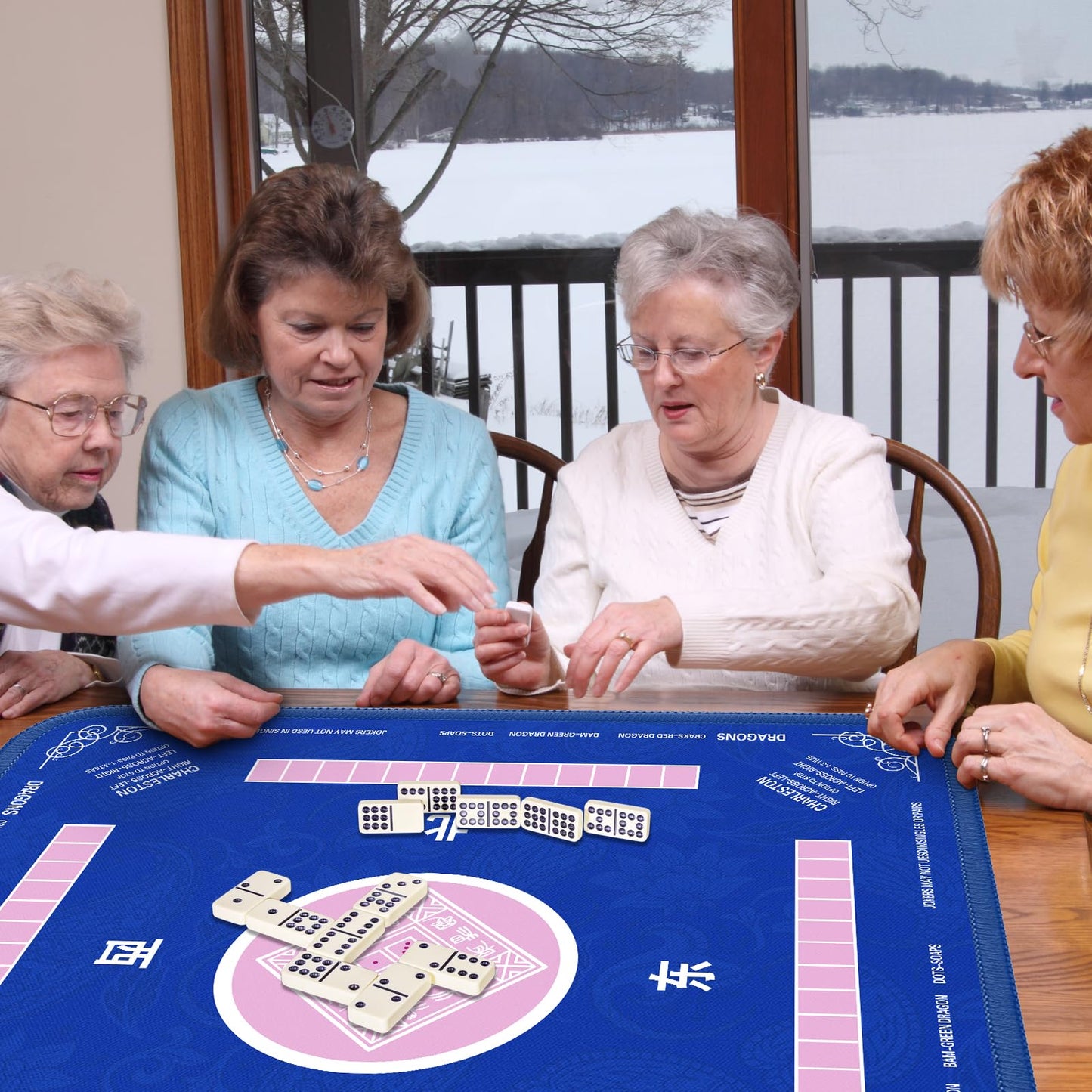 Mahjong Mat 32.4*32.4 inches – Non-Slip Waterproof Gaming Table Mat