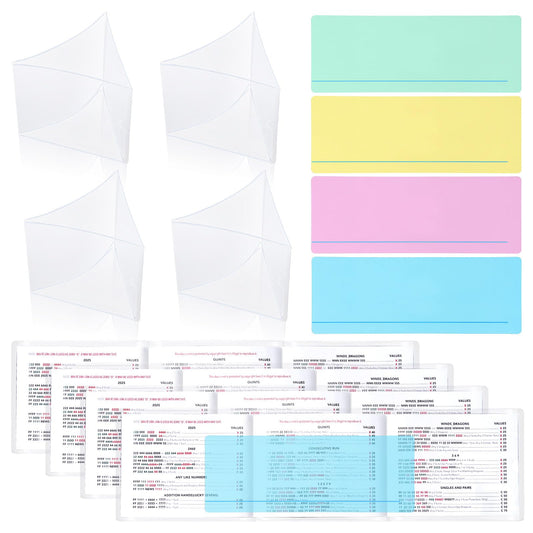2025 Mahjong Card Accessories Set – 8Pcs Sleeves & Line Finders