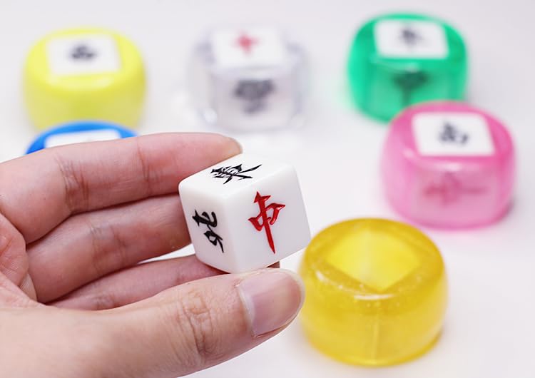 Mahjong Dice, 2Pcs Mahjong Wind Direction Indicator Dices,South West North Sphere Game Dice for Entertainment,Mahjong Accessories (Pink)